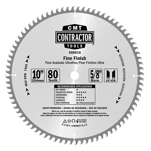 ITK Contractor fine finish circular saw blades